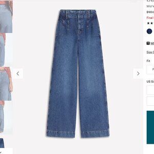 BODEN NWT Stitch Detail Wide Leg Jeans Mid Vintage 29R